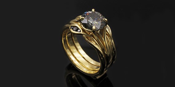 Grey Moissanite Center Stone