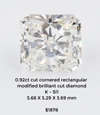 0.92ct cut cornered rectangular modified brilliant cut diamond