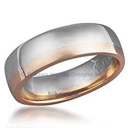 Plain Band in Platinum and 14k Rose Gold