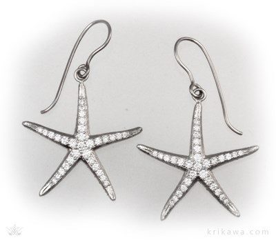 diamond starfish earrings