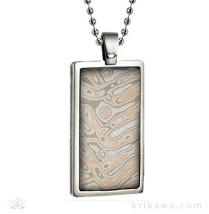 mens mokume rectangle pendant