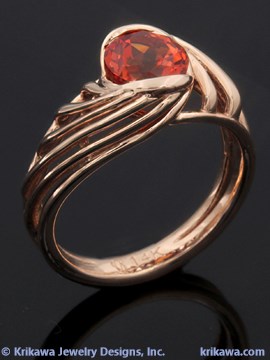 orange sapphire engagementring