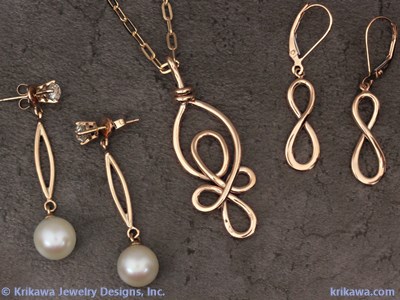 rose gold hand forged knot jewelry