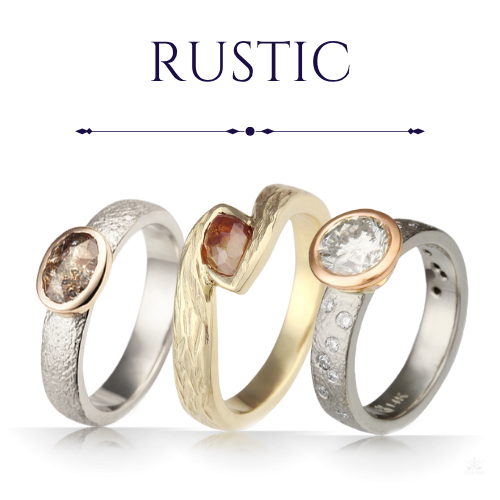 non-traditional rustic engagement rings