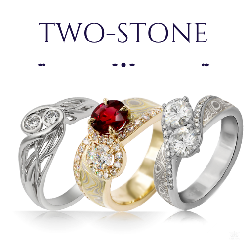 non-traditional two-stone engagement rings