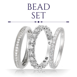 Bead Set Wedding Rings