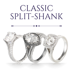 classic split shank engagement rings