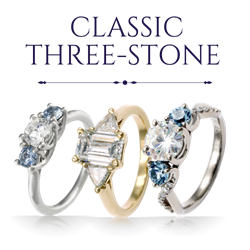 classic three stone engagement rings