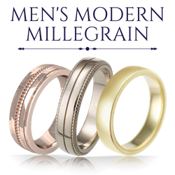 Men's Modern Millegrain Wedding Bands