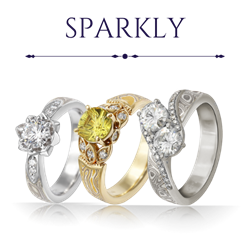 Sparkly Mokume Engagement Rings