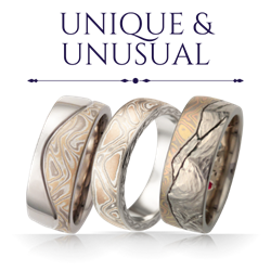 Unique & Unusual Mokume Wedding Bands