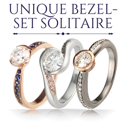 Unique Bezel-Set Solitaire Engagement Rings
