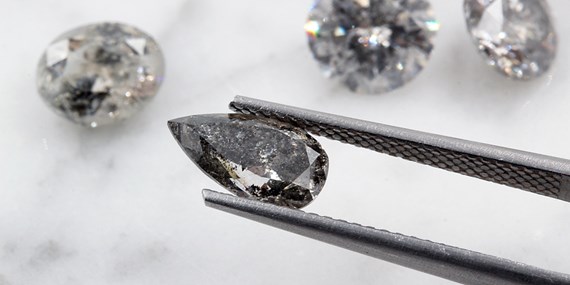 Salt and Pepper Oval Diamond