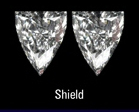 Shield shape diamond pair