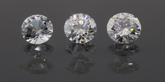 white sapphire, diamond, moissanite compared