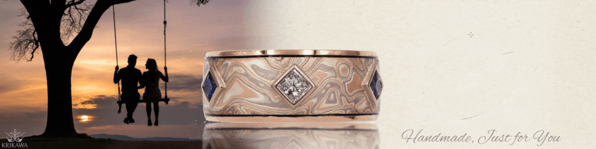 mokume diamond wedding ring banner