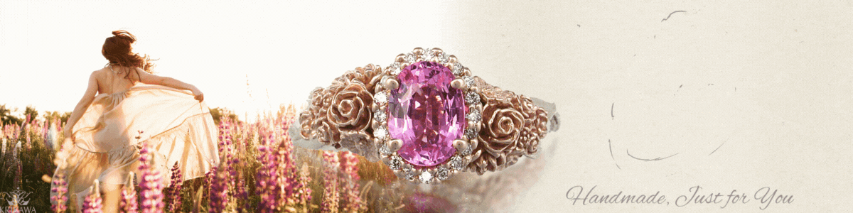 floral engagement ring banner