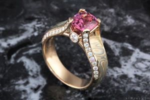 Juicy Light Engagement Ring with Spinel Cushion
