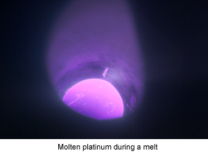 Molten Platinum during Melting