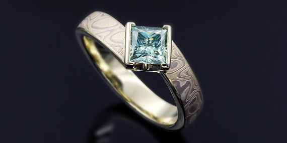 Moissanite Center Stone in Engagement Ring