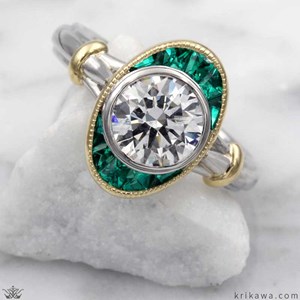 lab created emerald accent stones