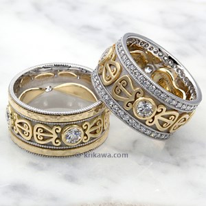 Luxury wedding band set