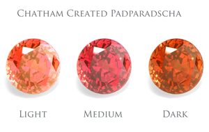 padparadscha sapphire lab created chatham