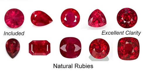 Ruby color and clarity chart