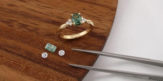 center stone guide engagement ring