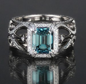 Blue Diamond Engagement Rings. Luxury Fancy Light Greenish Blue Diamon –  VK. Diamonds