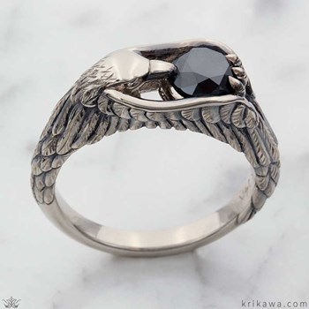 eagle black diamond engagement ring