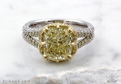 gorgeous natural fancy yellow diamond engagement ring