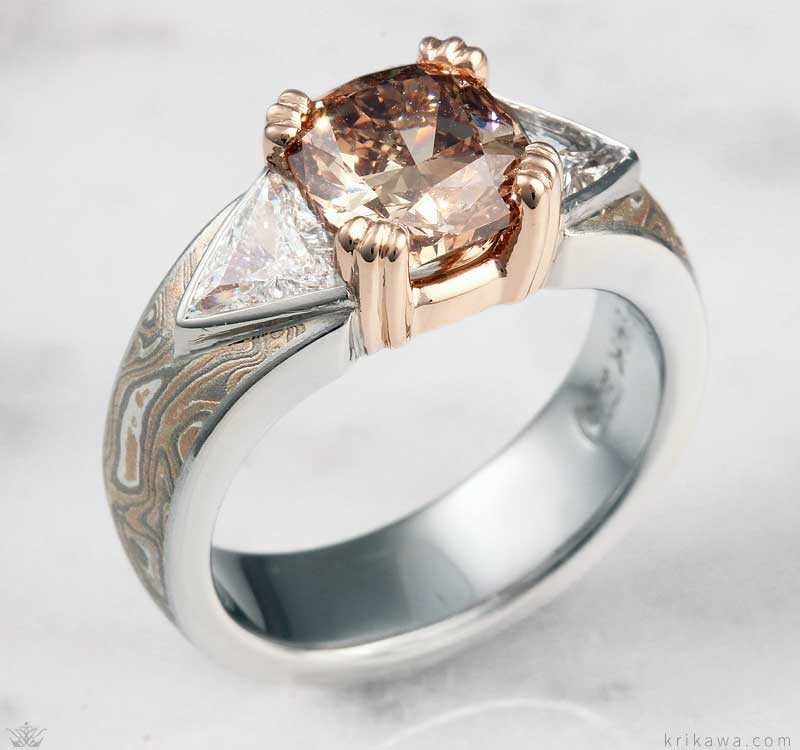 champagne colored diamond engagement rings